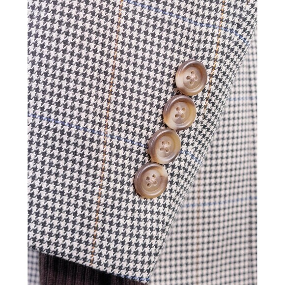Jos A Bank Blazer Sz 40R/S Houndstooth Sports Coat Suit Jacket Wool/Silk 2Button - Picture 7 of 13